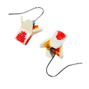 Chinese Take-Out Box 0.5" Drop Earrings - NWT